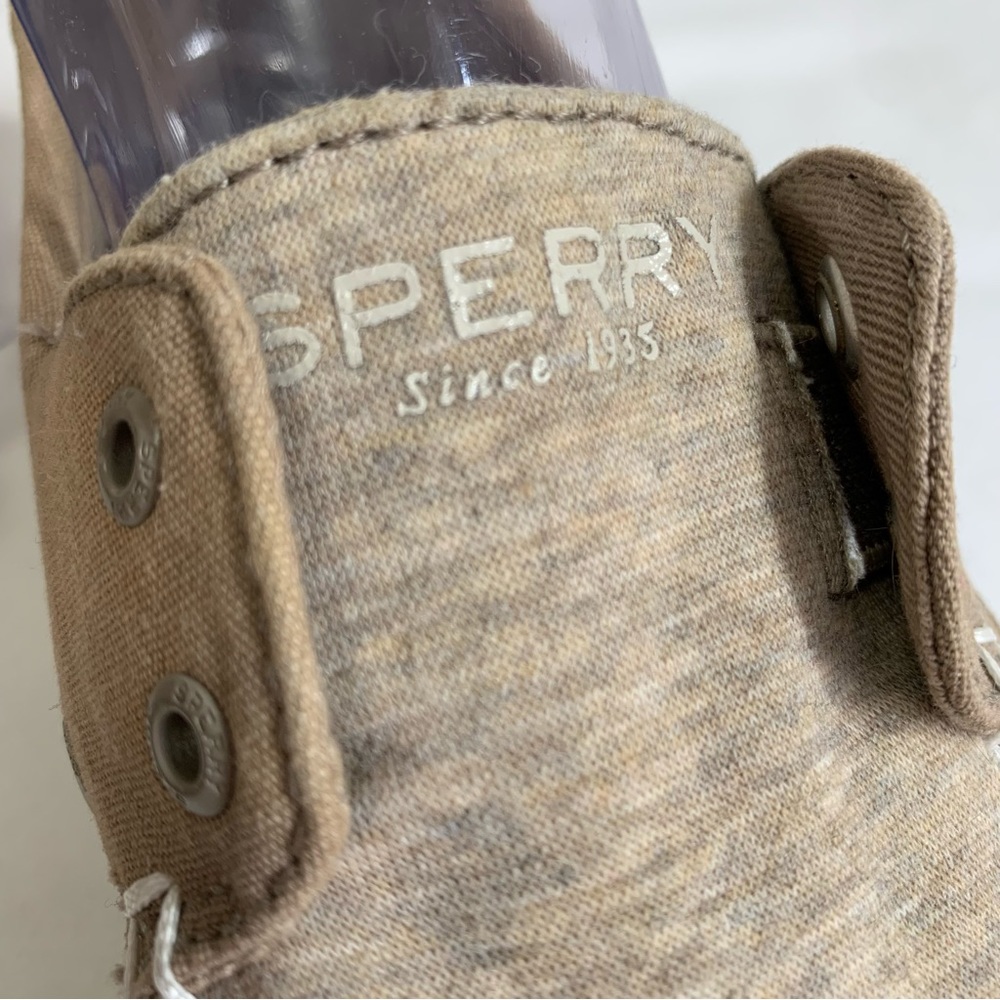 SPERRY TOPSIDERS taupe STS97573 flats Boat Shoes canvas and cotton Women’s 8.5 - Picture 12 of 16